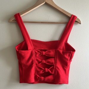 Seductions Bow Peekaboo Crop Top